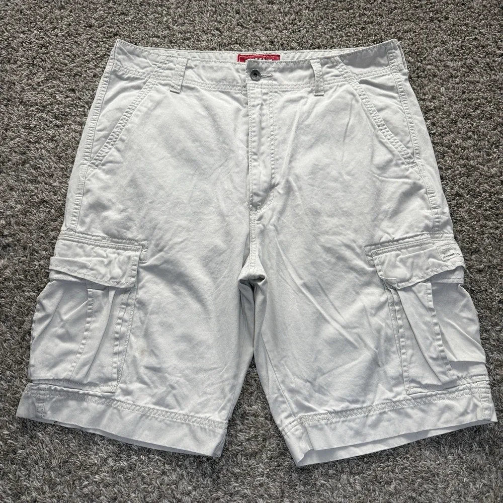 Levis cargo shorts men's 38 neutral utility outdoor hike camp y2k grunge pockets